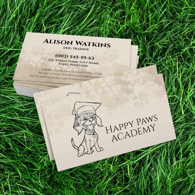 Carte De Visite Happy Puppy Student - Formation de chien (Créateur téléchargé)