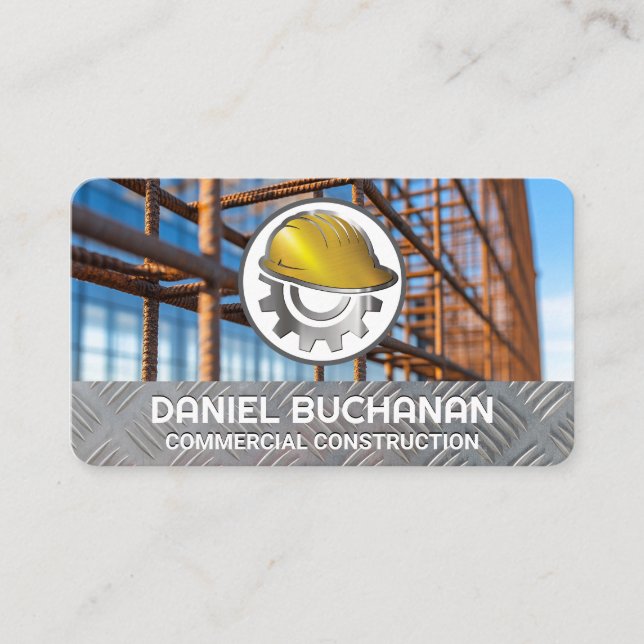 Carte De Visite Hard Hat Gear | Construction Site | Rebar (Devant)