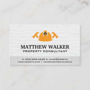 Carte De Visite Hardhat Hammers   Services de réparation à domicil