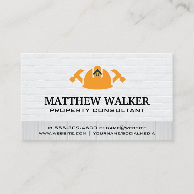 Carte De Visite Hardhat Hammers | Services de réparation à domicil (Devant)