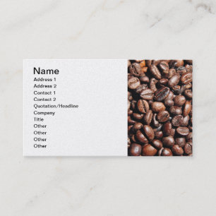 Carte De Visite HARICOTS DE CAFÉ Brown PHOTOGRAPHIE ARRIÈRE - PL