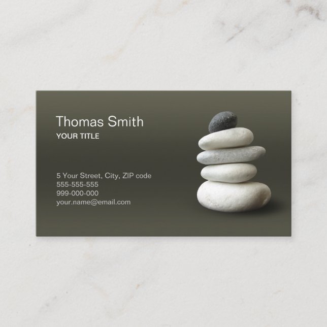 Carte De Visite Harmonie Zen Pebbles (Devant)