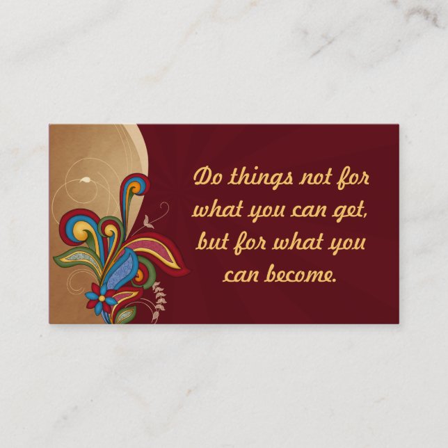 Carte De Visite Harmony Swirl Affirmation /Carte de visite (Devant)