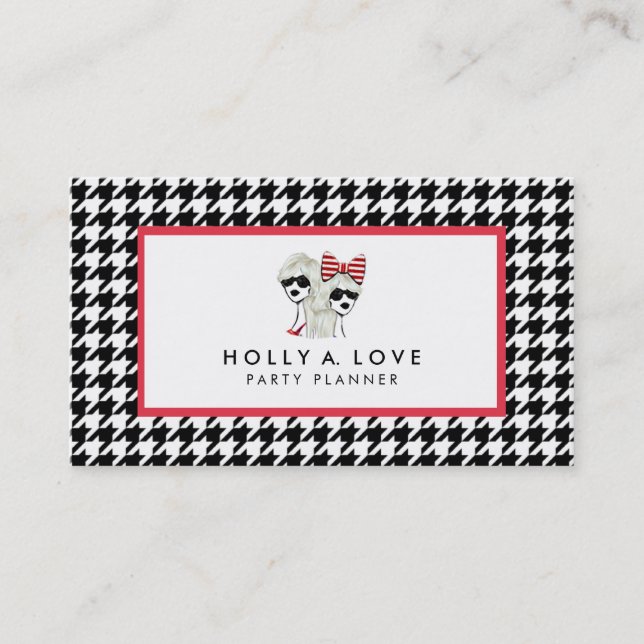 CARTE DE VISITE HAUGHTY HOUNDSTOTH CARD | B&W | PERSONNALISABLE (Devant)
