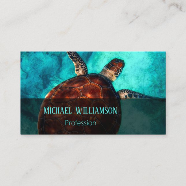 Carte De Visite Hawaii Turtle Honu Photo Côté (Devant)