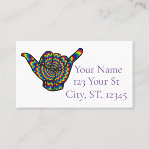 Carte De Visite Hawaiian Shaka Psychedelic Thunder_Cove