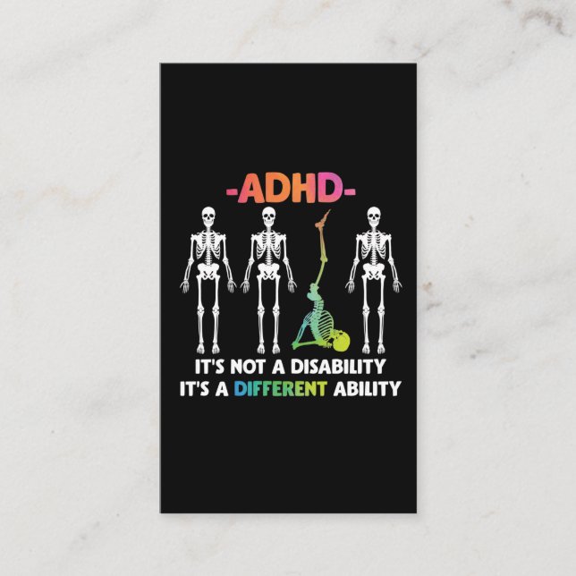 Carte De Visite HDA Non Handicap Différentes Capacités Skeleton (Devant)
