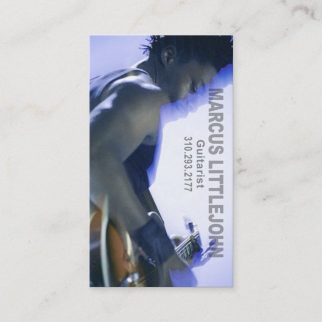 Carte De Visite Headshot de guitariste pour le musicien (Devant)