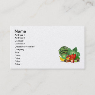 Carte De Visite Healthy_Vector_Clipart FRUITS LÉGUMES jardinage