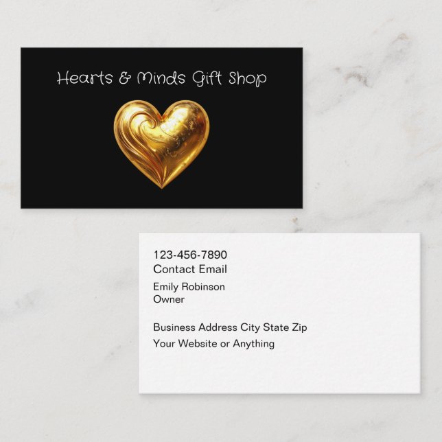 Carte De Visite Heart Gift And Crafts Shop Business Cards (Devant / Derrière)