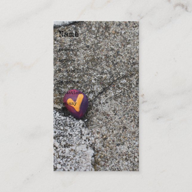 Carte De Visite Heart Rock et Fossil Rock (Devant)