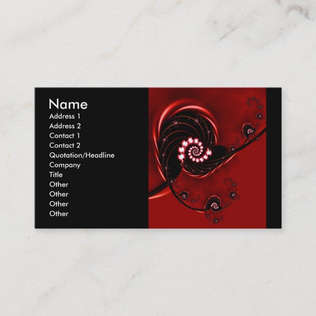 Carte De Visite Heirloom Cute Abstrait Nature Motif (Devant)