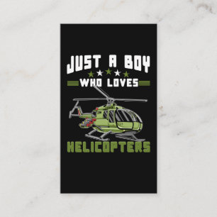 Carte De Visite Hélicoptère garçon futur pilote