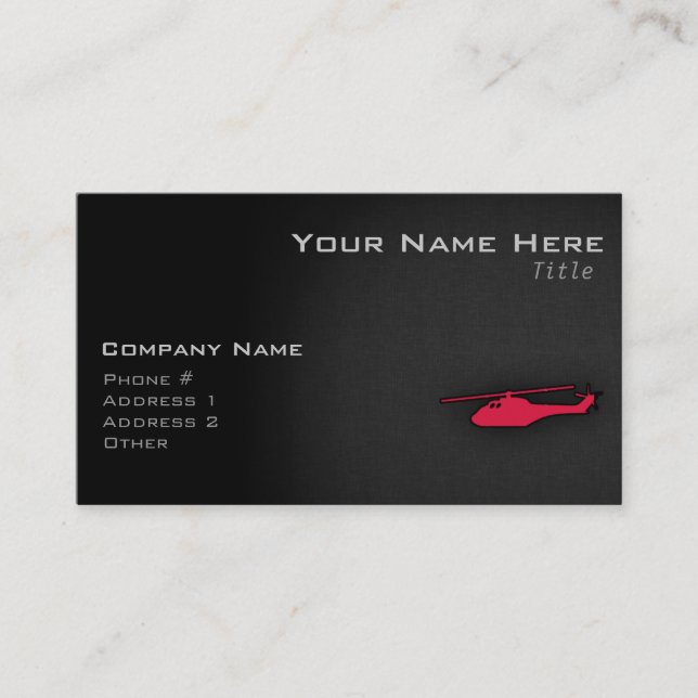 Carte De Visite Hélicoptère rouge Crimson (Devant)
