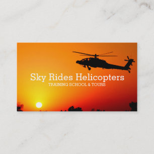 Carte De Visite Hélicoptères Tours de formation pilote École de pi