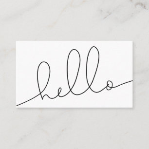 Carte De Visite Hello Simple Script Modern