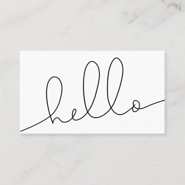 Carte De Visite Hello Simple Script Modern (Devant)