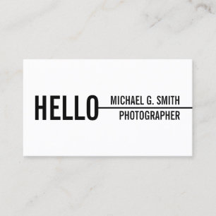 Carte De Visite "Hello" Stylisme minimaliste moderne
