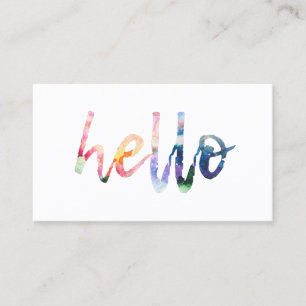Carte de visite Hello Watercolor