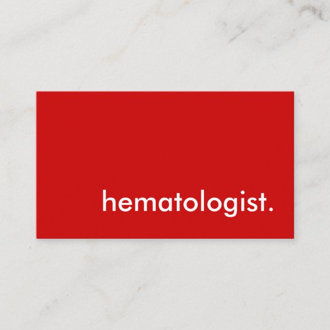 Carte De Visite hématologue. (Devant)