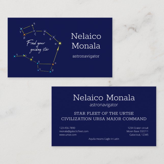 Carte De Visite Hémisphère Nord Trouver Polaris Star (Devant / Derrière)