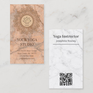 Carte De Visite Henna Mandala Marble Joli Logo Blush