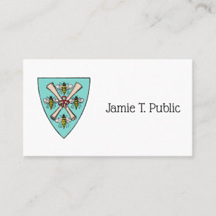 Carte De Visite Héraldique Vintage 4 abeilles se répandent sur la