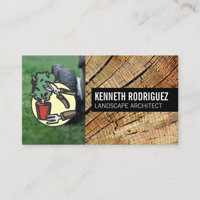 Carte De Visite Herbe coupante | Logo de paysage (Devant)