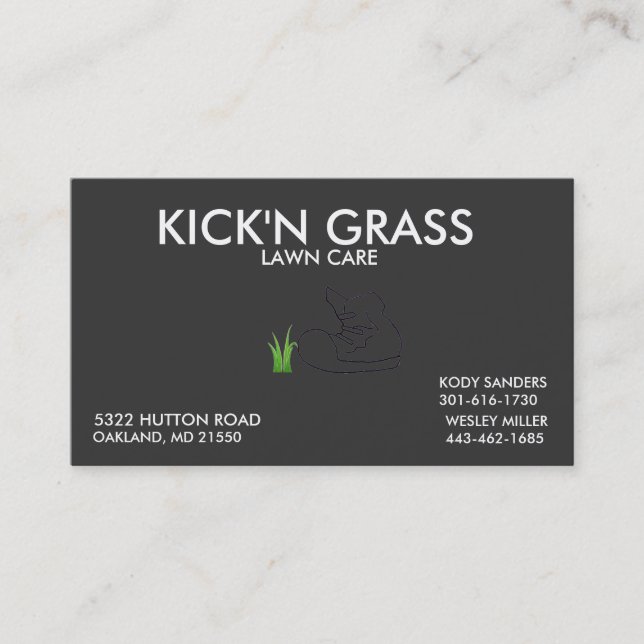 CARTE DE VISITE HERBE DE KICK'N (Devant)