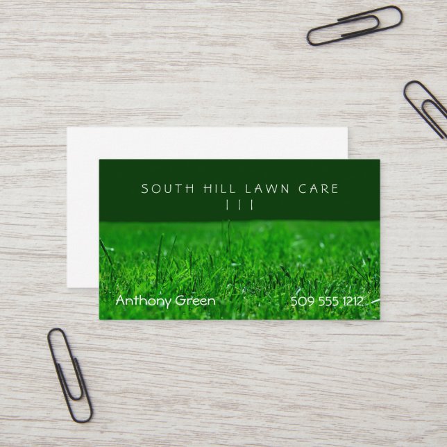 Carte De Visite Herbe de pelouse (Devant/Arrière en situation)