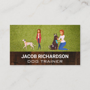 Carte De Visite Herbe de tournage   Chien marchant et nettoyant