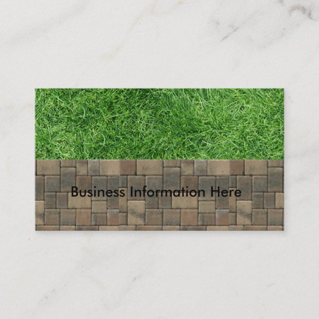 Carte De Visite herbe et machines à paver (Devant)