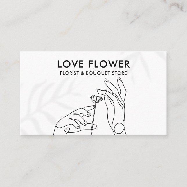 Carte De Visite Herbe florale à mains simples Apothécaire (Devant)