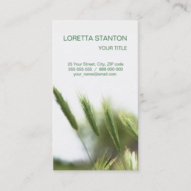 Carte De Visite Herbe verte (Devant)