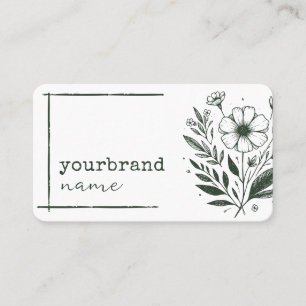 Carte De Visite Herbes de fleurs de Boutique Rustique en vert