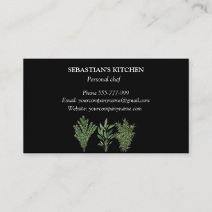 Carte De Visite Herbes de Sage de thym de romarin Chef culinaire P