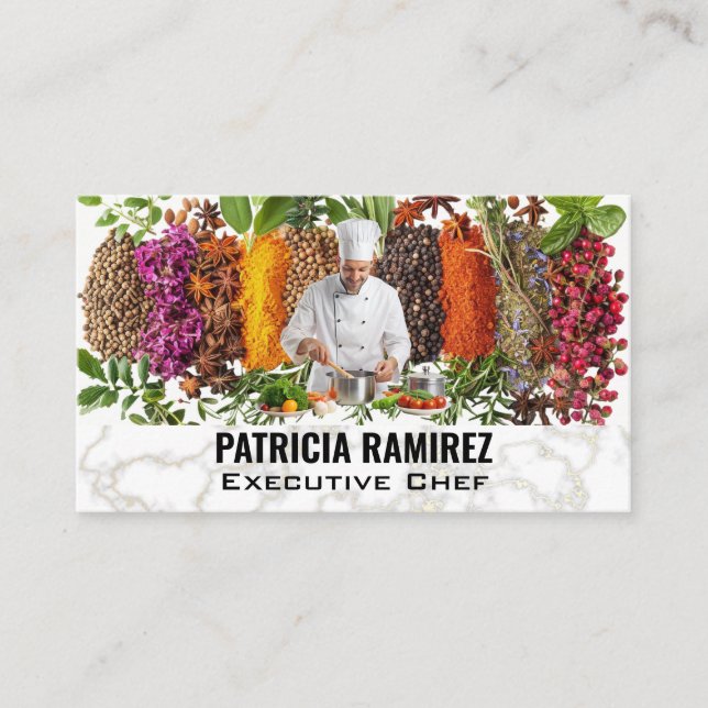 Carte De Visite Herbes d'épices | Cuisine chef (Devant)