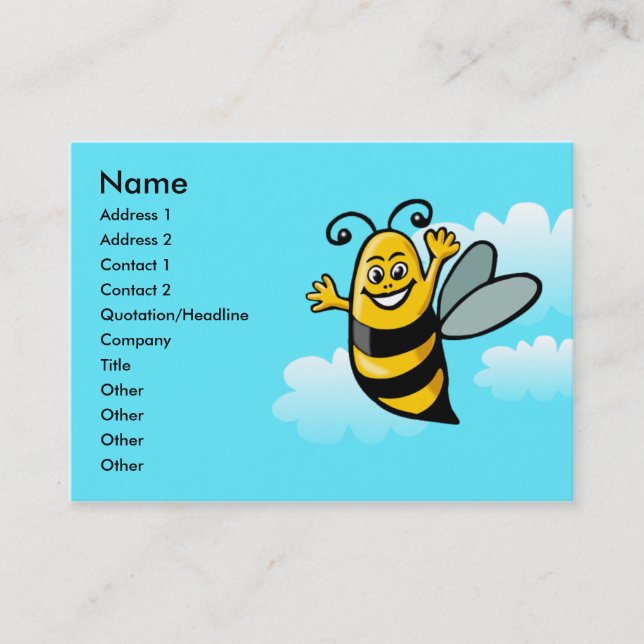 Carte De Visite Heureuse abeille (Devant)