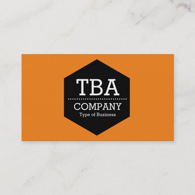 Carte De Visite Hexagon noir - f17f18 orange (Devant)