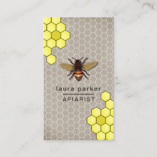Carte De Visite Hexagone Brown rustique d'Apiarist de vendeur de