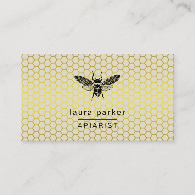 Carte De Visite Hexagone de jaune de chaux d'Apiarist de vendeur (Devant)