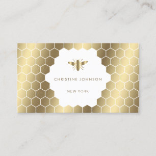 Carte De Visite hexagones de nid d'abeille sur blanc