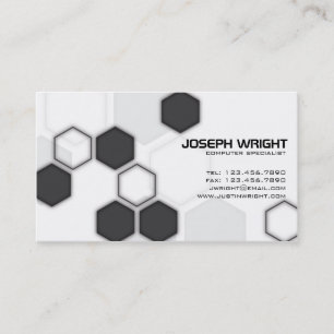 Carte De Visite Hexagones - noir