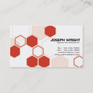Carte De Visite Hexagones - rouge
