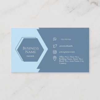 Carte de visite Hexagons bleu