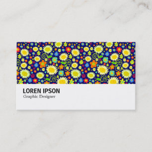 Carte De Visite Hi-Phi - 0116 - Fleurs de printemps - Deep Navy