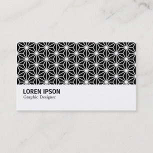 Carte De Visite Hi-Phi - Motif Asanoha - Blanc sur Noir