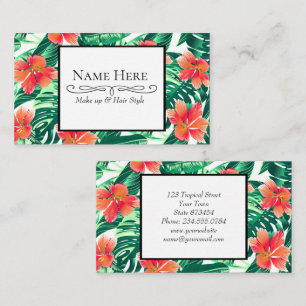 Carte De Visite Hibiscus à l'orange tropicale