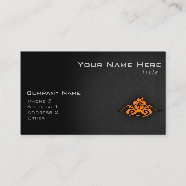 Carte De Visite Hibiscus tropical orange (Devant)