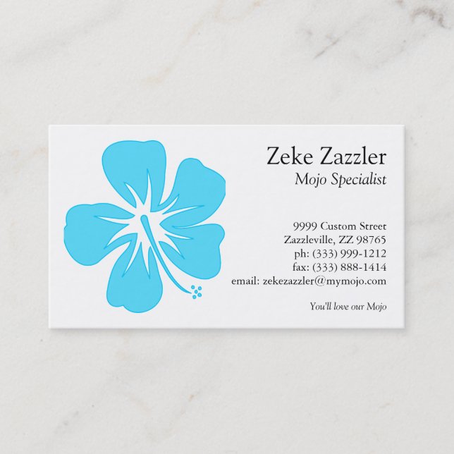 Carte De Visite Hibiscus turquoise (Devant)